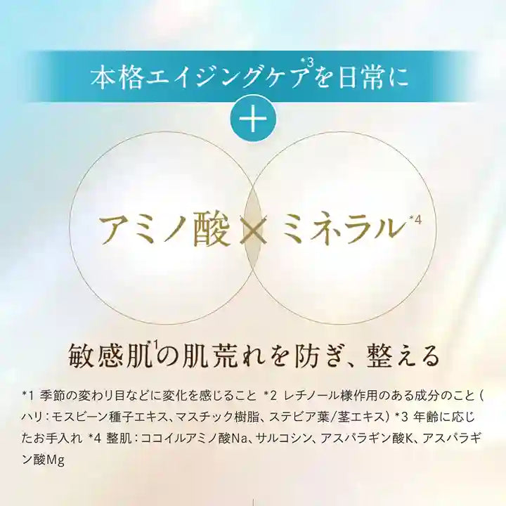 リスブランシリーズ 特徴 アミノ酸 ミネラル*4 *4整肌:ココイルアミノ酸Na サルコシン アスパラギン酸K アスパラギン酸Mg