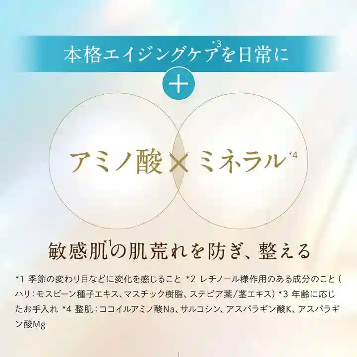 リスブランシリーズ 特徴 アミノ酸 ミネラル*4 *4整肌:ココイルアミノ酸Na サルコシン アスパラギン酸K アスパラギン酸Mg