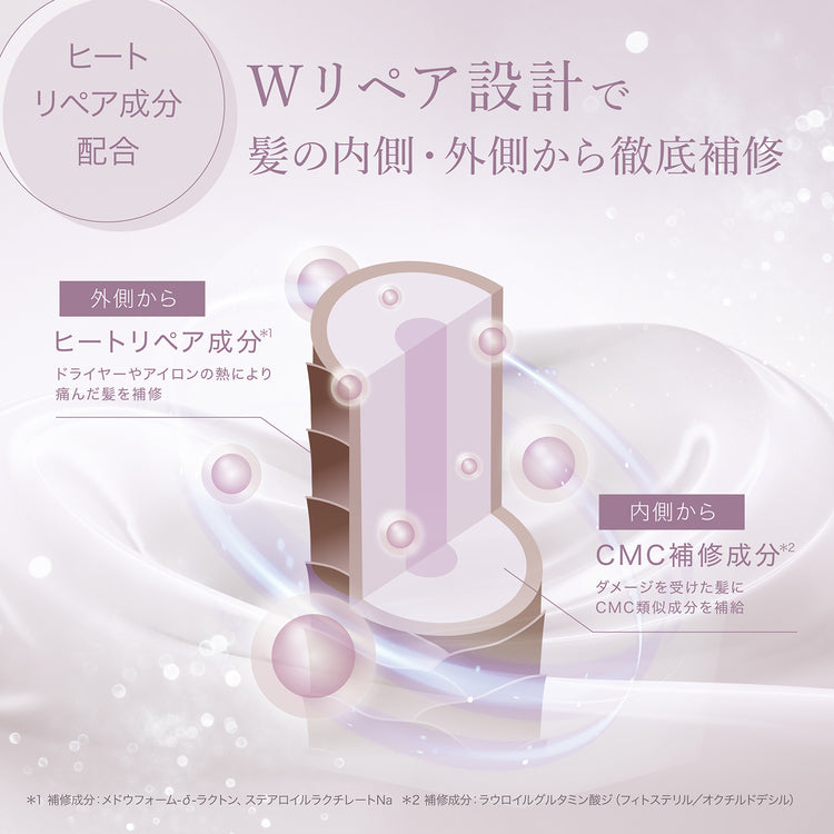 アクシージア モイスチャライジング ヘアミルク Wリペア設計 髪の内外から徹底補修