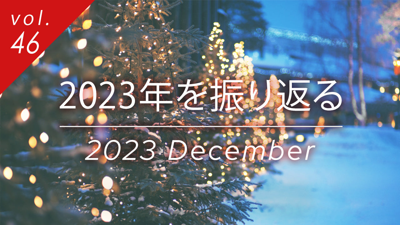 2023年の振り返りと冬のスキンケアを特集した記事へのサムネイル。年末のイルミネーションと共に12月の肌ケア方法を紹介します。