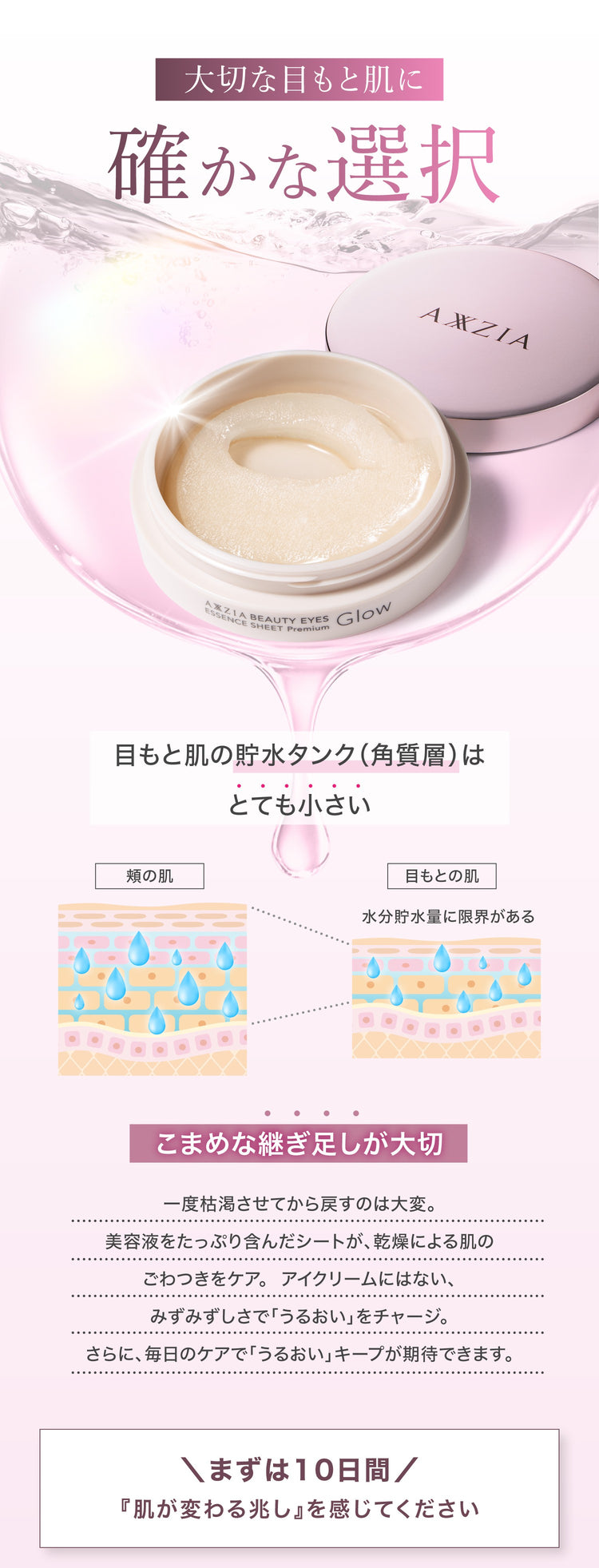 アクシージア ビューティーアイズ エッセンスシート プレミアム グロウ 20枚